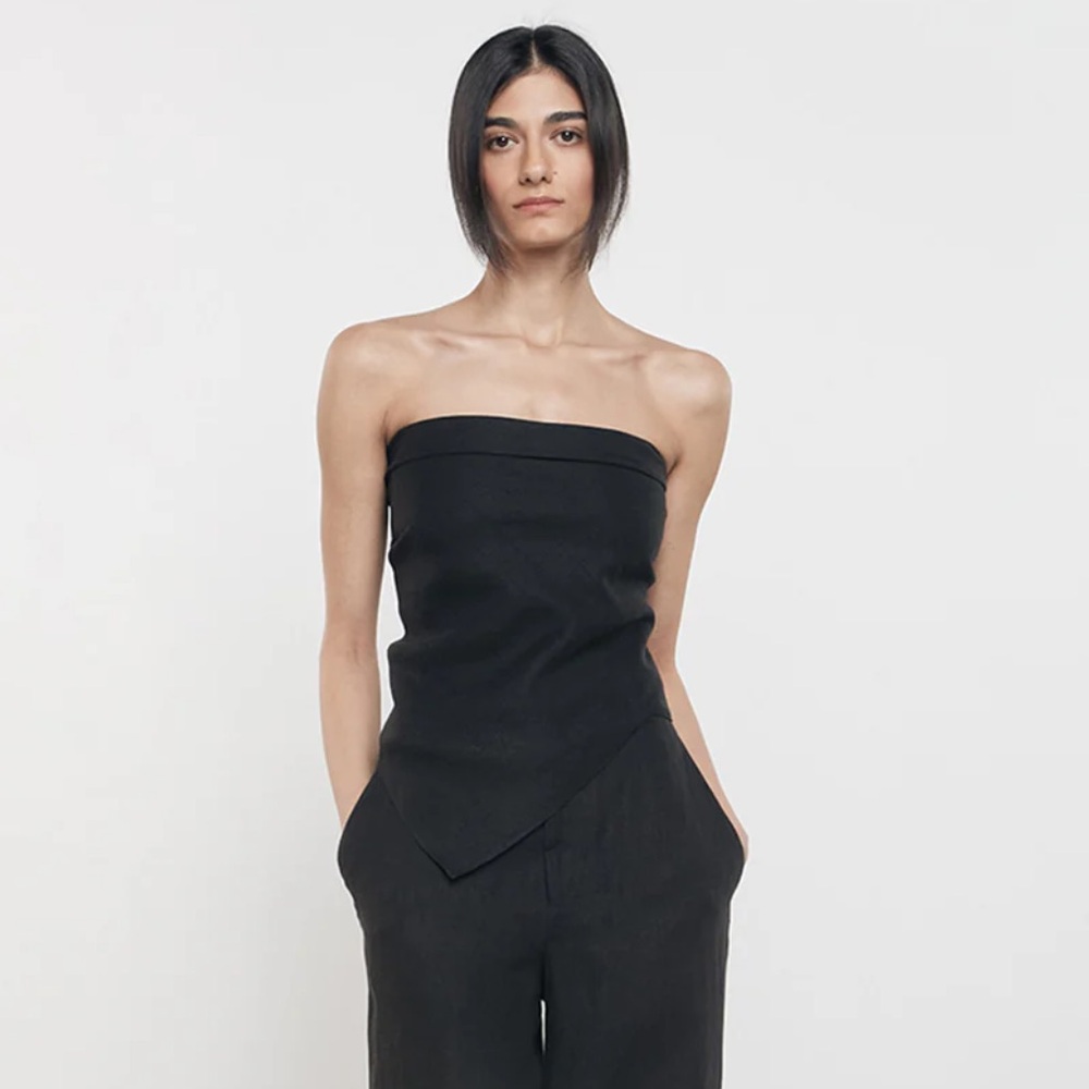 Enza Costa Black Strapless Top - Picture 2 of 6